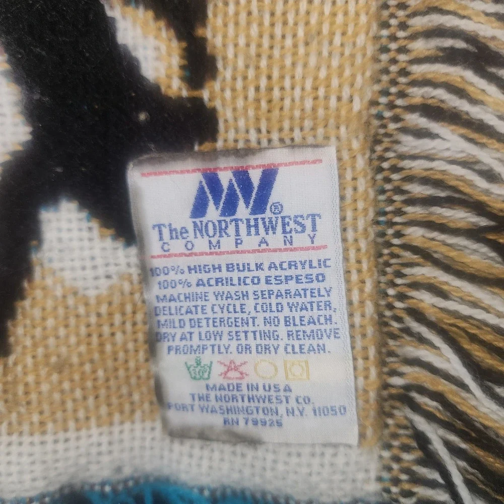 Scooby-Doo Woven Tapestry Throw Blanket Unisex OS Tan Good Vintage Fringed 90s